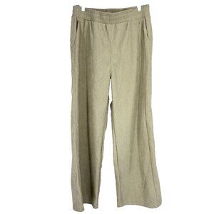 Halara Women L Corduroy Pants Wide Leg High Waisted Pockets Mop Beige Khaki Soft
